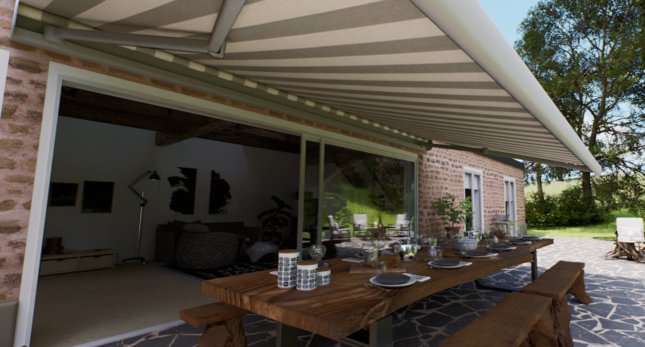 Country outdoor patio awning